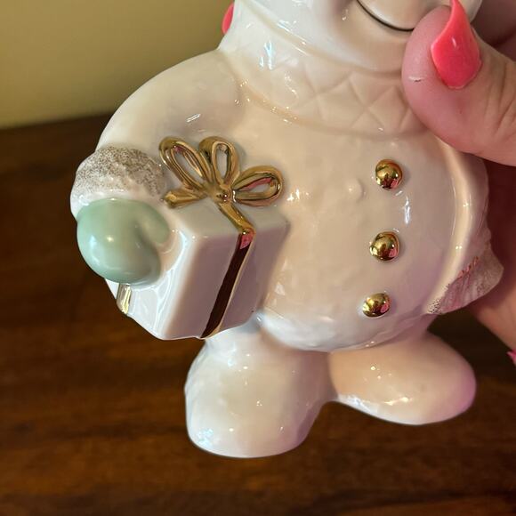 Lenox Snowan with Present and Top Hat - Picture 7 of 9